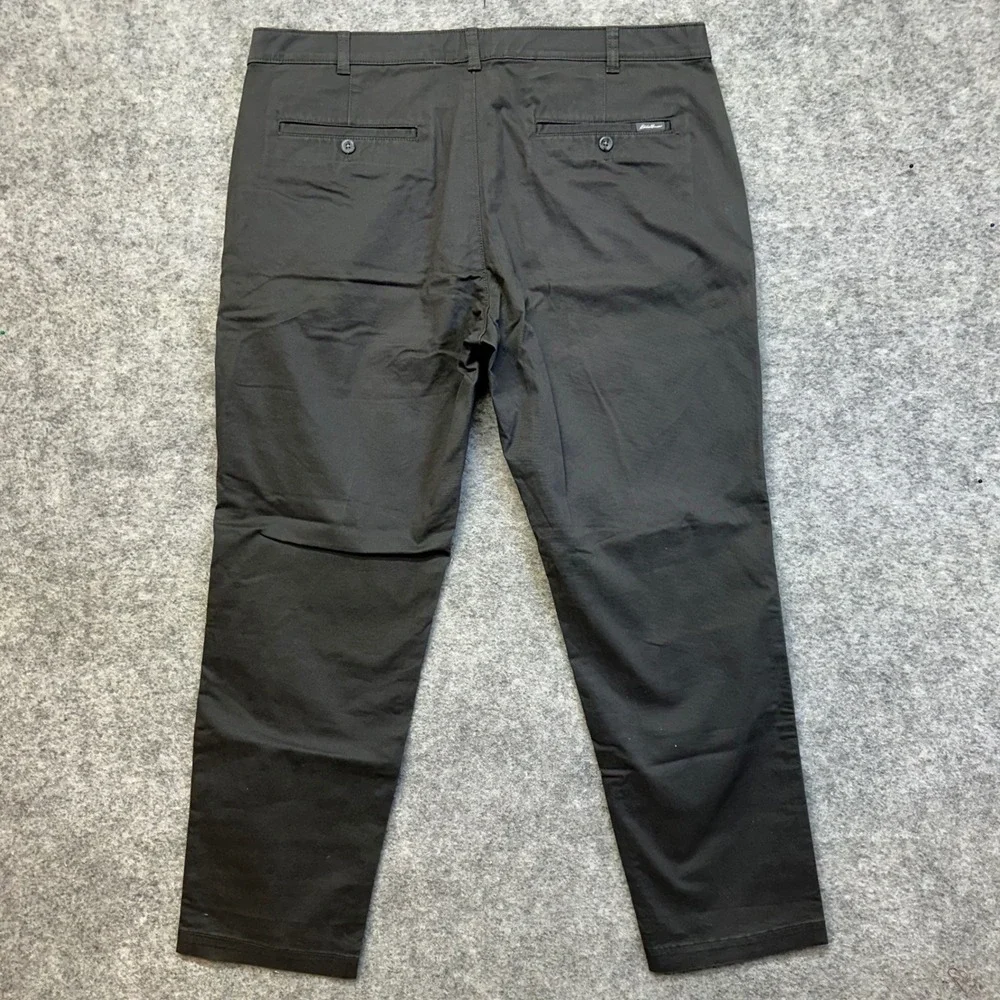 Eddie Bauer Chino Pants Mens Size 38x30 Dark Gray Slim Fit Specially Dyed